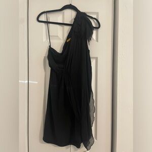 Alice and Olivia one strap black mini dress.